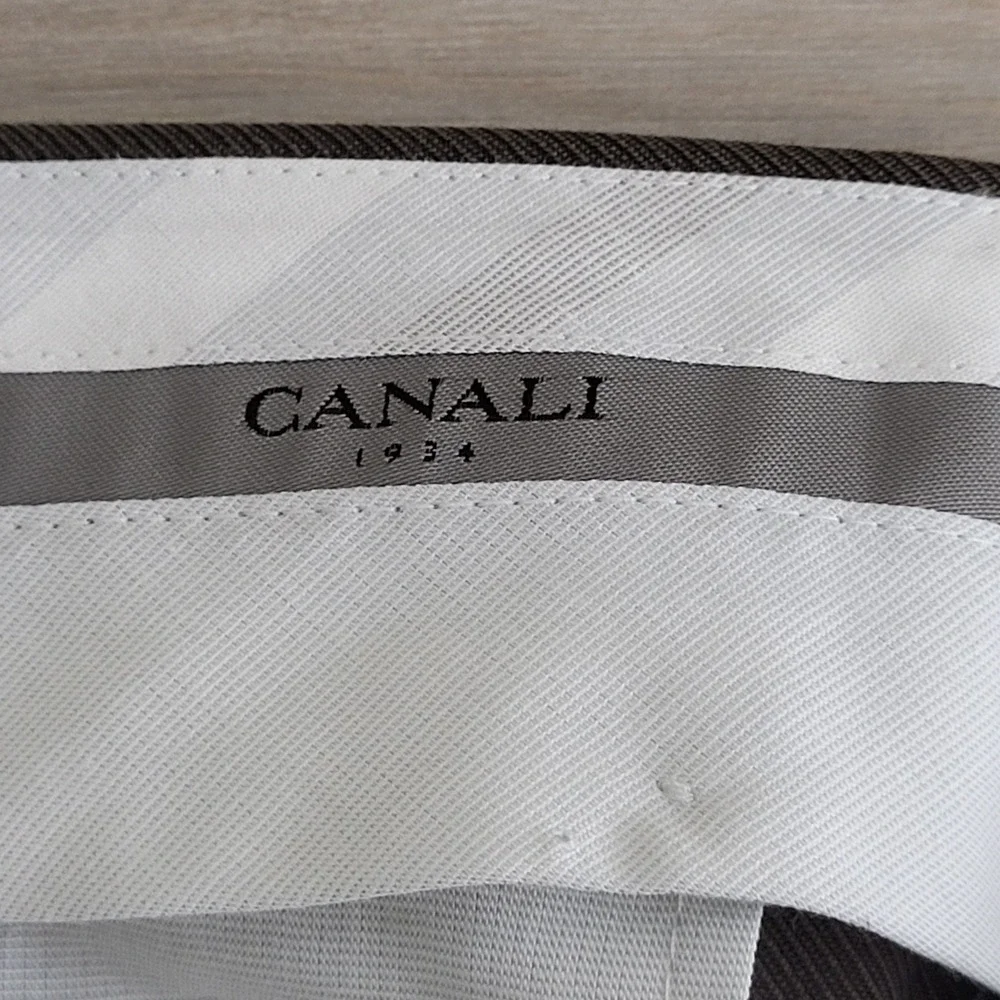 Canali Dress Pants Mens 38x30 Brown 100% Wool Flat Front Tailored Made in Italy